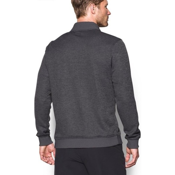 Under Armour Men's Large Golf Storm Sweater Gray Fleece 1/4 Zip Long Sleeve - Picture 3 of 15